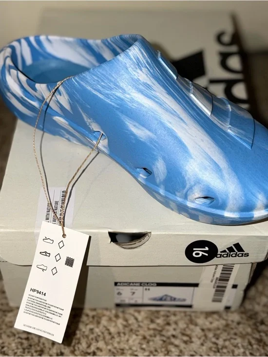 adidas Blue and White Slip-On Clog - Picture 4 of 4